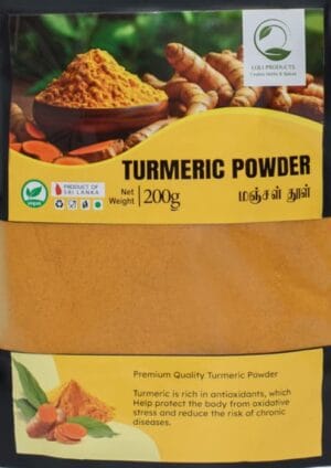 Ceylon Turmeric Powder (200g) – Premium Natural Curcumin-Rich Spice from Sri Lanka